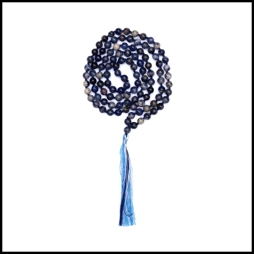 Lapis Lazuli Mala Necklace Bracelet Yoga Meditation Spiritual Boho Gemstone